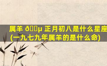 属羊 🐵 正月初八是什么星座(一九七九年属羊的是什么命)